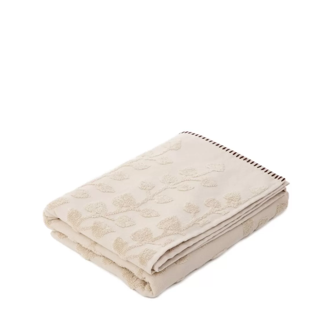 HOMLA Ręcznik Leslie Z Obszyciami Bezowy 50X90Cm