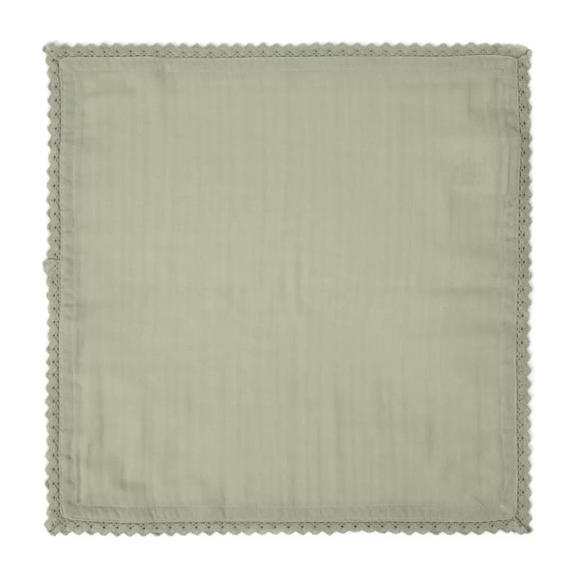 HOMLA Serwetka Elin Muslinowa Z Koronkowa Lamowka Pistacjowa 40X40 Cm