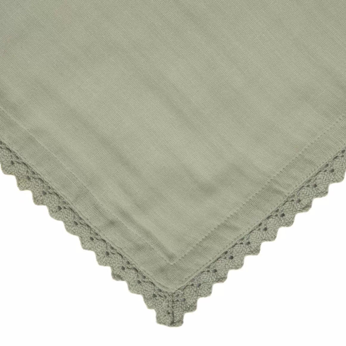 HOMLA Serwetka Elin Muslinowa Z Koronkowa Lamowka Pistacjowa 40X40 Cm