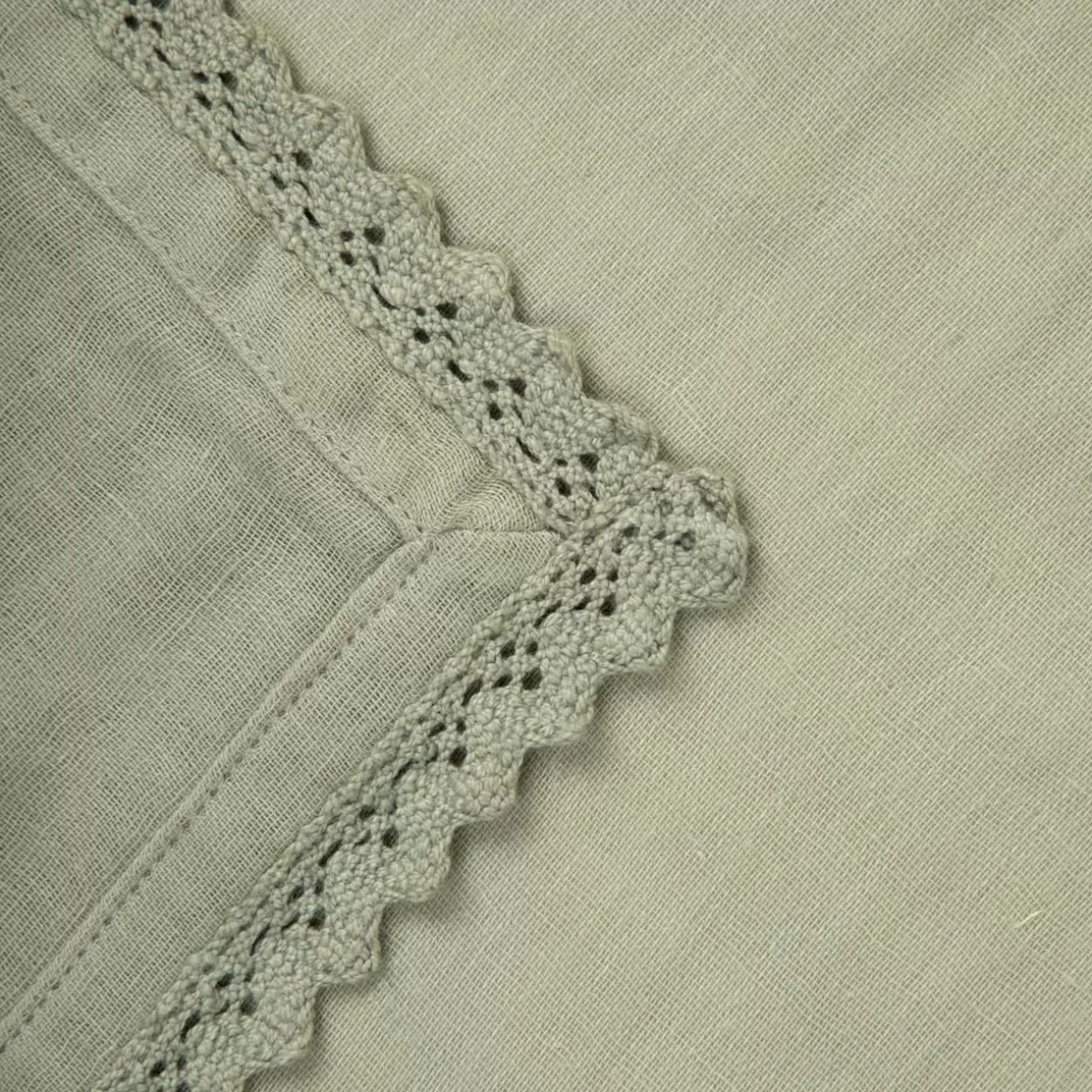 HOMLA Serwetka Elin Muslinowa Z Koronkowa Lamowka Pistacjowa 40X40 Cm