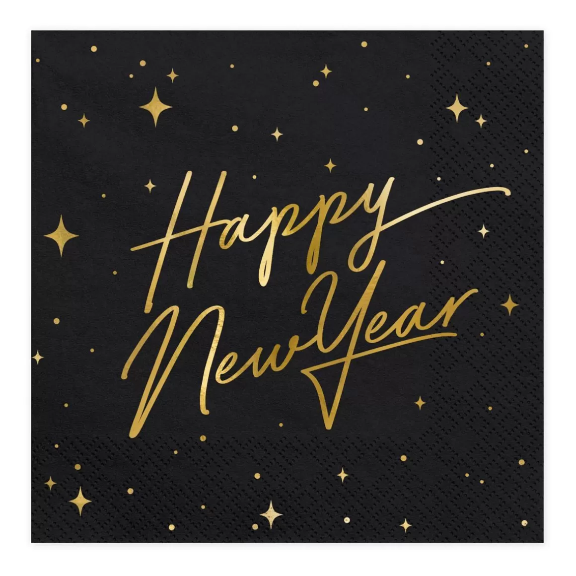 PARTYDECO Serwetki New Year Papierowe Czarne 20 Szt. 16,5X16,5 Cm