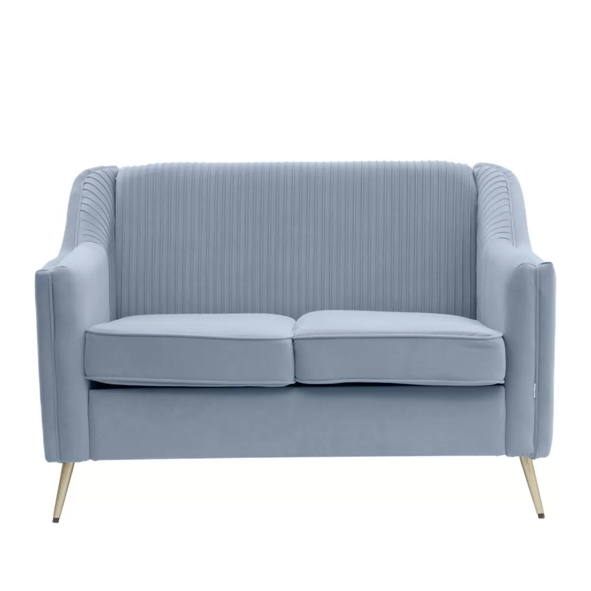 HOMLA Sofa Avant Sofa 2-Osobowa, Welurowa Szara 127X82X81.5 Cm