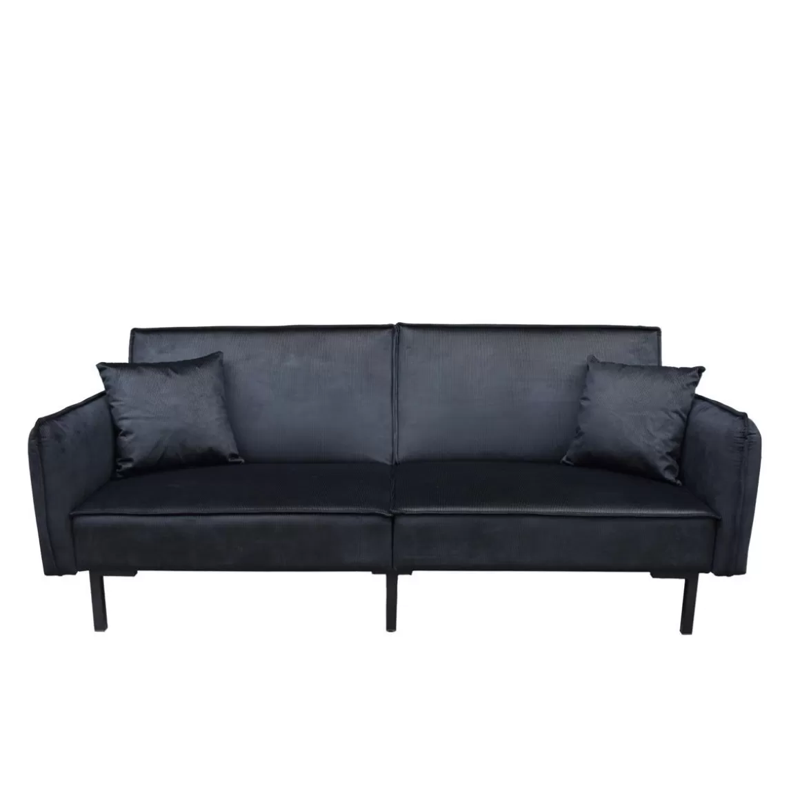 HOMLA Sofa Canto 3-Osobowa, Z Funkcja Spania, Welurowa Czarna 199X90X85 Cm