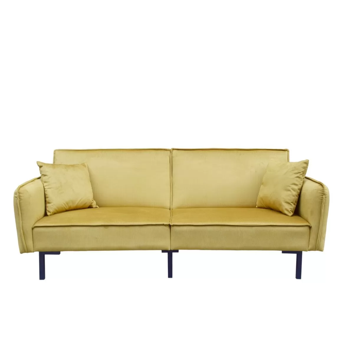 HOMLA Sofa Canto 3-Osobowa, Z Funkcja Spania, Welurowa Musztardowa 199X90X85 Cm