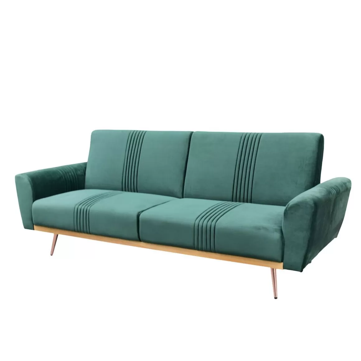 HOMLA Sofa Samtige 3-Osobowa, Z Funkcja Spania, Welurowa Zielona 212X84X86.5 Cm