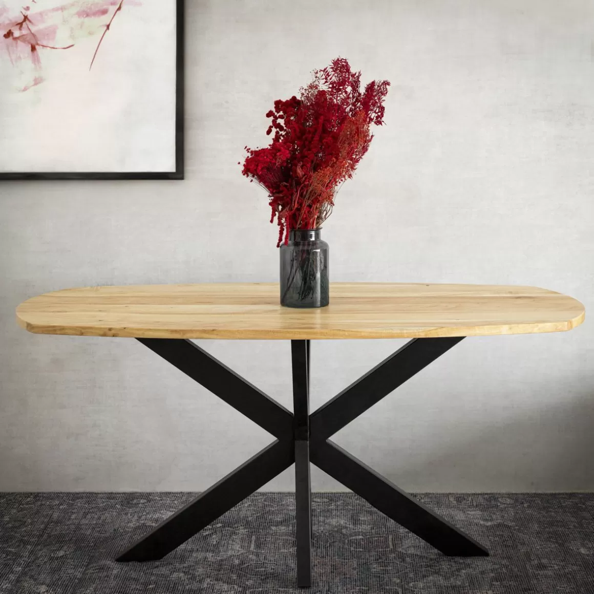 HOMLA Stol Glima Lite Drewno Akacji + Metal 140X70X76 Cm