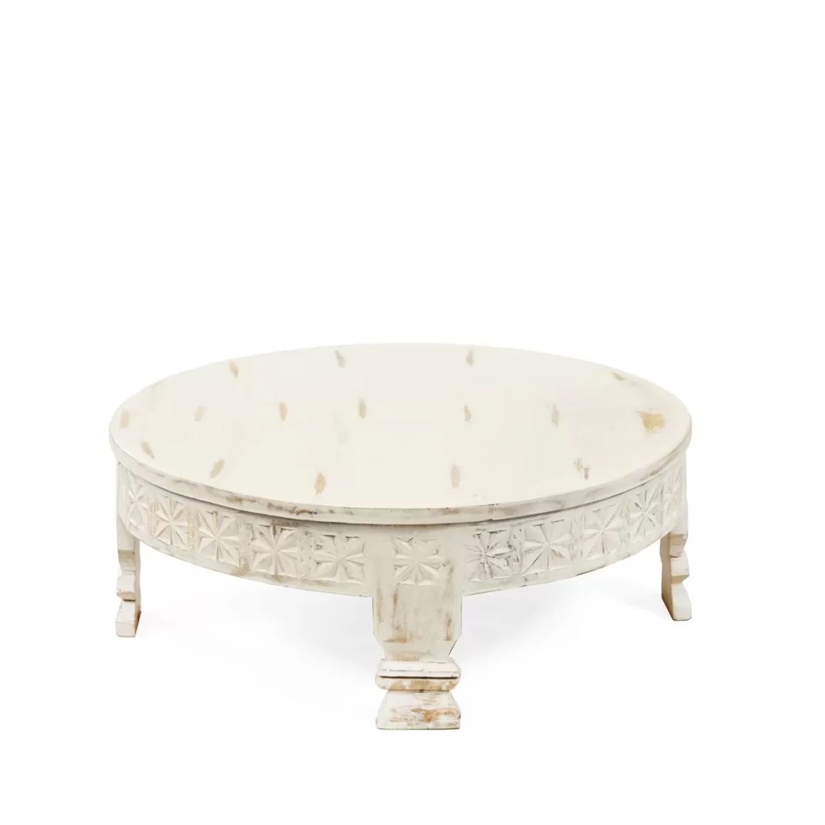 HOMLA Stolik Kawowy Banhi Lite Drewno Mango Zlobione 60X60X23 Cm