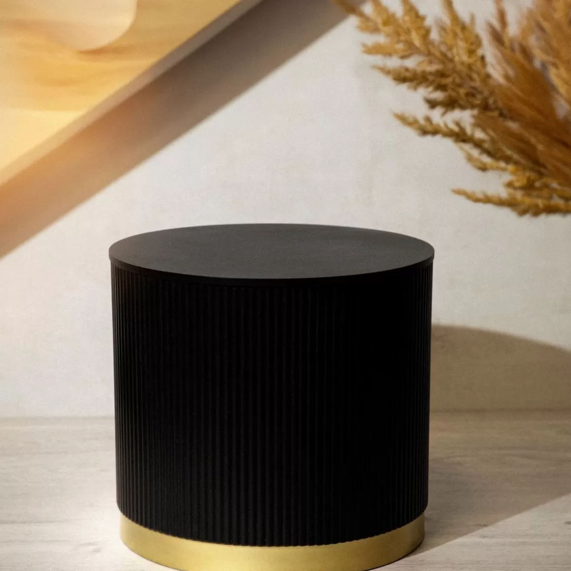 HOMLA Stolik Kawowy Tabi Matowy Czarny 40X36 Cm