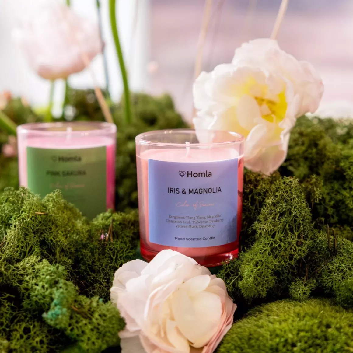 HOMLA Swieca Zapachowa Colors Of Seasons Iris&Magnolia 150 G