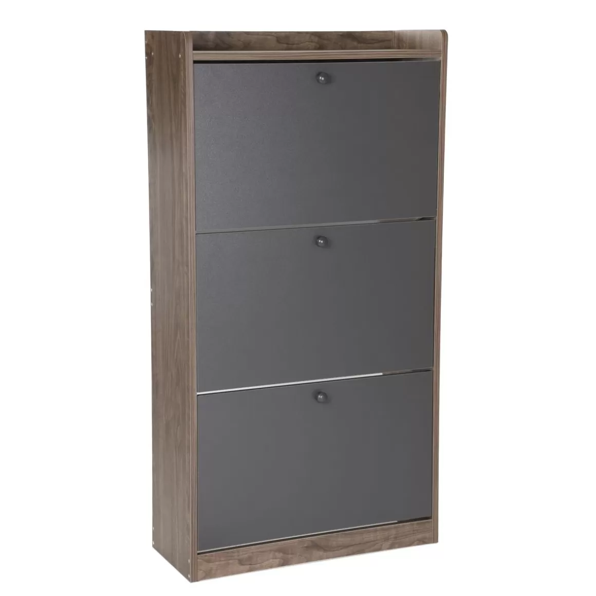 HOMLA Szafka Na Buty Eira Z Czarnymi Frontami 60X24X114 Cm