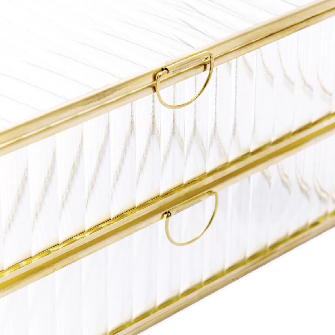 HOMLA Szkatulka Na Bizuterie Grazia Z Szufladka Ze Szkla Prazkowanego 21X10X10,5 Cm