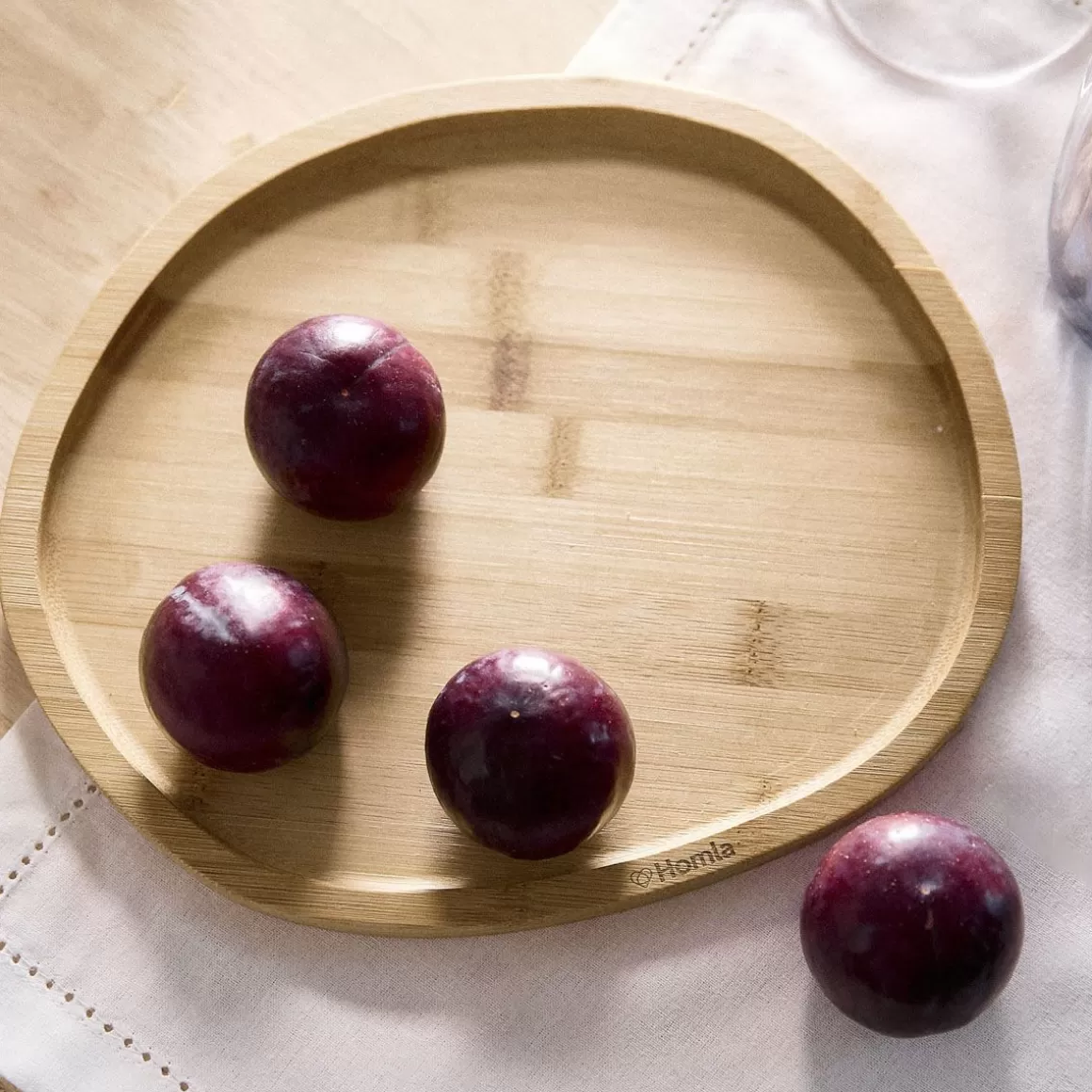 HOMLA Taca Bambou Bambusowa Nieregularna 25X22 Cm