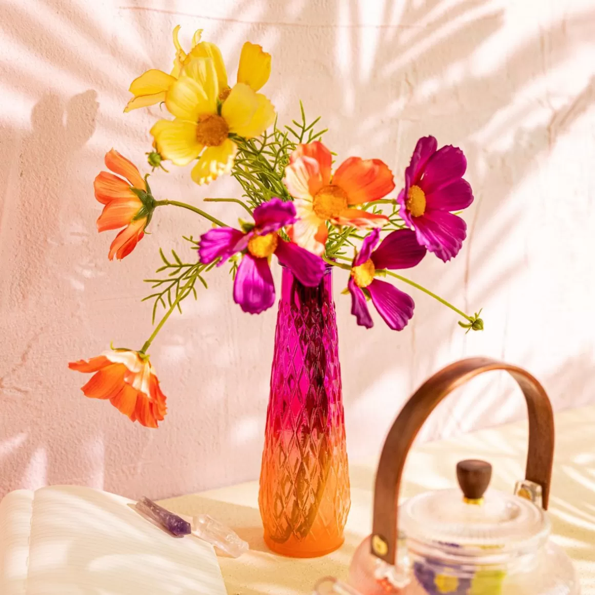 HOMLA Wazon Archie Szklany Ombre Fukcjowo-Pomaranczowy 6,5X22 Cm