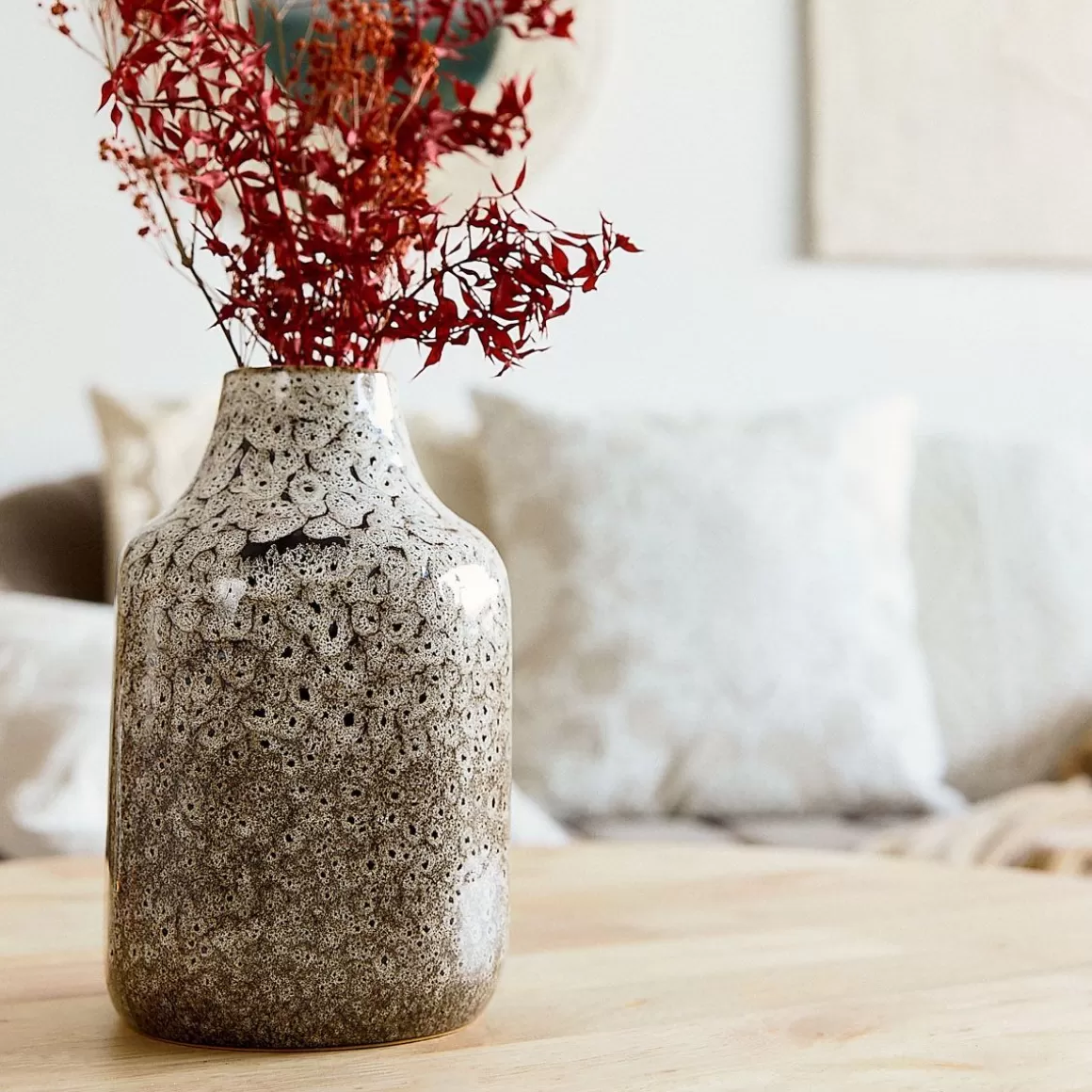 HOMLA Wazon Rufus Ceramiczny Brazowy 14X14X22 Cm