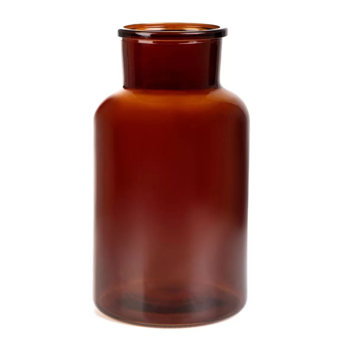 HOMLA Wazon Tenno Szklany Brazowy 14,5X14,5X25,5 Cm