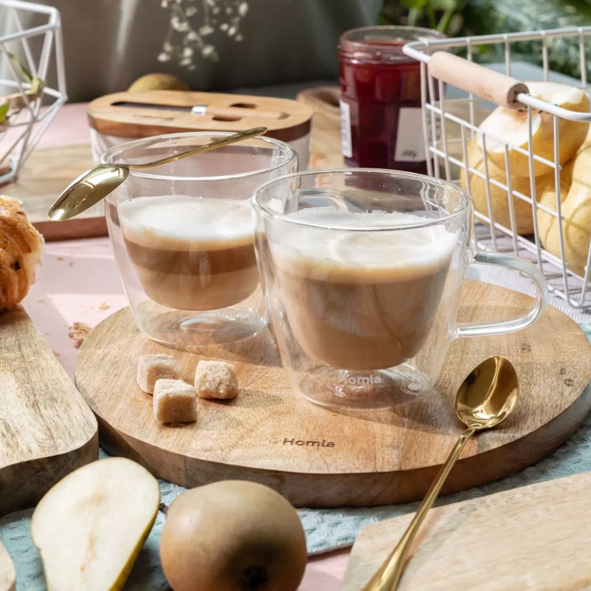 HOMLA Zestaw Lyzeczek Stilo Do Herbaty Zlote 3 Szt.