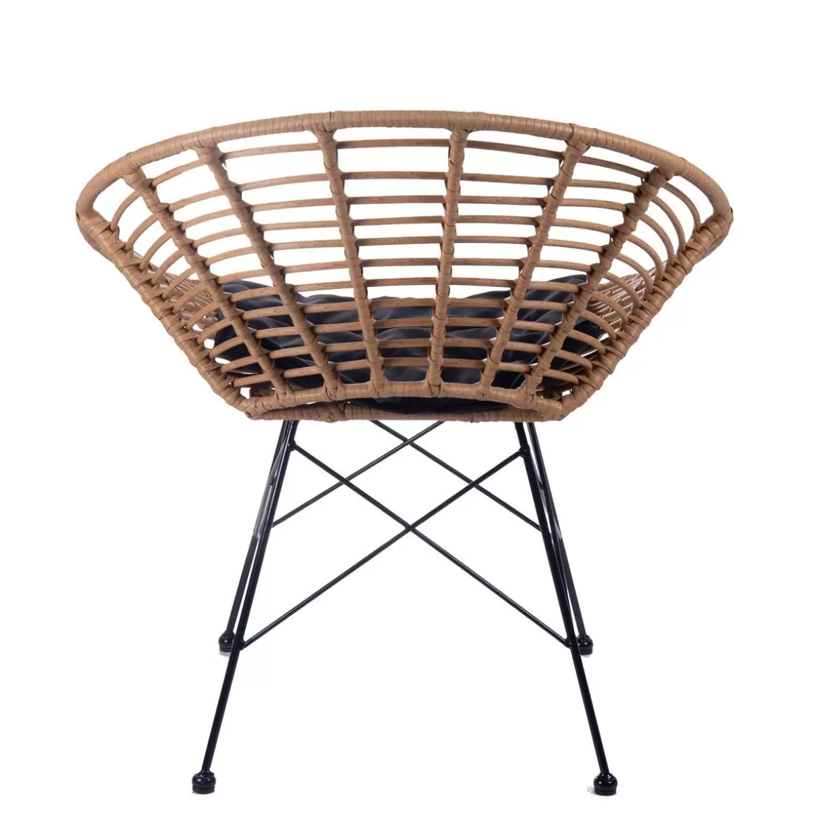 HOMLA Zestaw Mebli Leuca Boho Plecione Naturalne Z Dwiema Poduszkami 3 Szt.