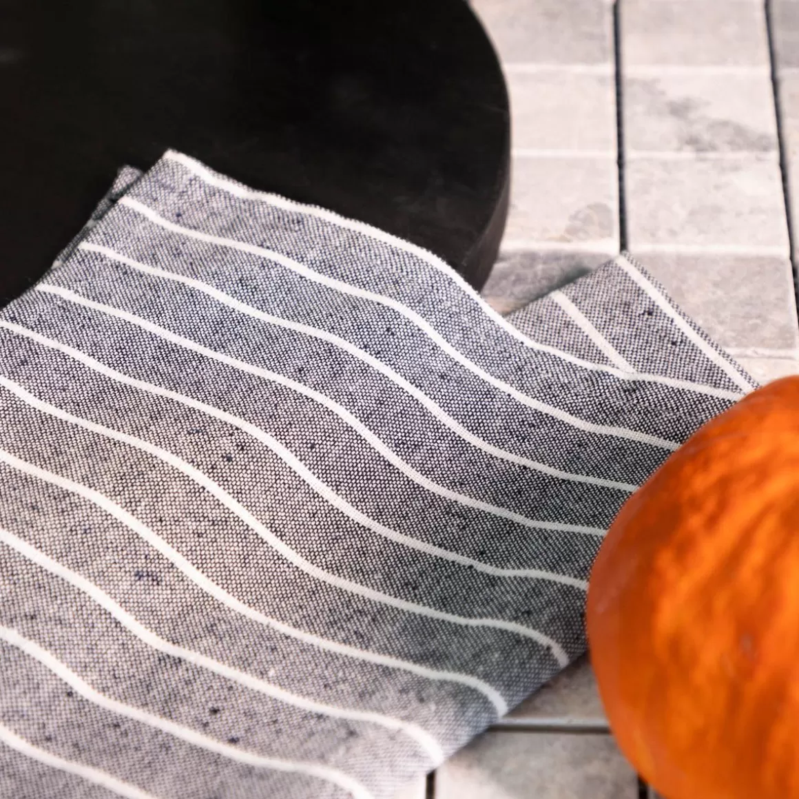 HOMLA Zestaw Scierek Kuchennych Makely Bawelnianych W Paski Bezowa+Niebieska 2*45X65 Cm