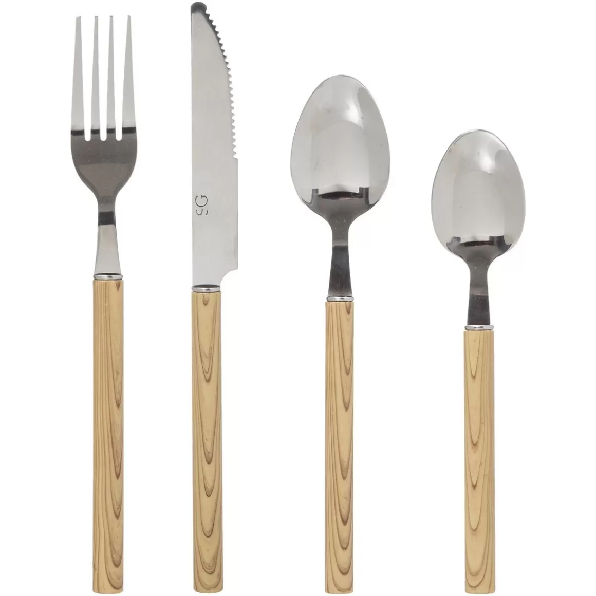 SECRET DE GOURMET Zestaw Sztućców Indonesie Z Imitacja Drewna 24 Szt.