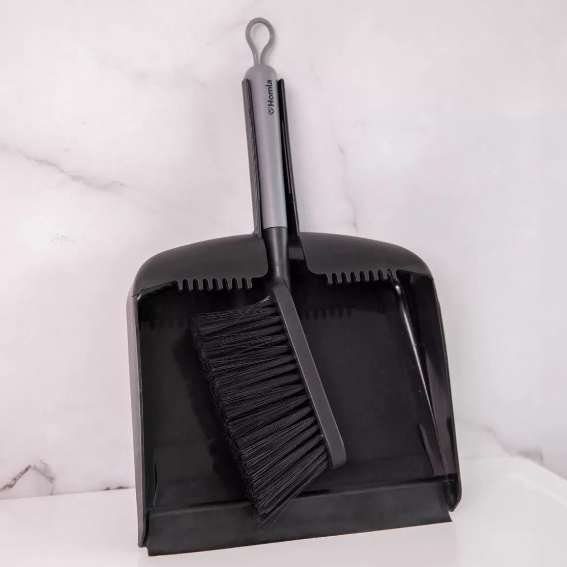 HOMLA Zmiotka Easy Clean Z Szufelka Szara 21X32 Cm